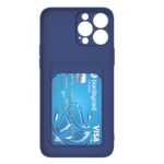 Hoesje geschikt voor Iphone 13 Pro Max - Siliconen hoesje - Blauw - Pasjeshouder