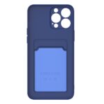 Hoesje geschikt voor Iphone 13 Pro Max - Siliconen hoesje - Blauw - Pasjeshouder