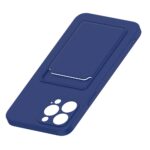 Hoesje geschikt voor Iphone 13 Pro Max - Siliconen hoesje - Blauw - Pasjeshouder