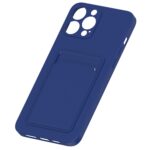 Hoesje geschikt voor Iphone 13 Pro Max - Siliconen hoesje - Blauw - Pasjeshouder