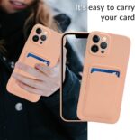 Hoesje geschikt voor iPhone 13 Pro Max - Siliconen hoesje - Licht Roze - Pasjeshouder