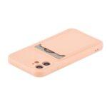 Hoesje geschikt voor iPhone 13 Pro Max - Siliconen hoesje - Licht Roze - Pasjeshouder