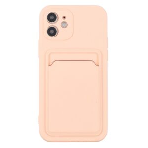 Hoesje geschikt voor iPhone 13 Pro Max - Siliconen hoesje - Licht Roze - Pasjeshouder