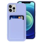 Hoesje geschikt voor iPhone 13 Pro Max - Siliconen hoesje - Paars - Pasjeshouder