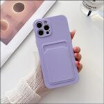 Hoesje geschikt voor Iphone 13 Pro Max - Siliconen hoesje - Paars - Pasjeshouder