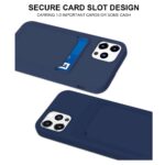 Hoesje geschikt voor Iphone 13 Pro - Siliconen hoesje - Blauw - Pasjeshouder