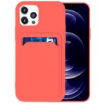 Hoesje geschikt voor Iphone 13 Pro - Siliconen hoesje - Donker Roze - Pasjeshouder