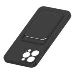 Hoesje geschikt voor Iphone 13 Pro - Siliconen hoesje - Zwart - Pasjeshouder