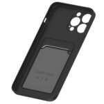 Hoesje geschikt voor Iphone 13 Pro - Siliconen hoesje - Zwart - Pasjeshouder