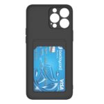 Hoesje geschikt voor Iphone 13 Pro - Siliconen hoesje - Zwart - Pasjeshouder