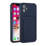 Hoesje geschikt voor iPhone 13 - Siliconen hoesje - Blauw - Pasjeshouder