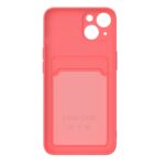 Hoesje geschikt voor iPhone 13 - Siliconen hoesje - Donker Roze - Pasjeshouder