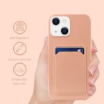 Hoesje geschikt voor iPhone 13 - Siliconen hoesje - Licht Roze - Pasjeshouder