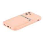 Hoesje geschikt voor iPhone 13 - Siliconen hoesje - Licht Roze - Pasjeshouder