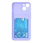 Hoesje geschikt voor Iphone 13 - Siliconen hoesje - Paars - Pasjeshouder