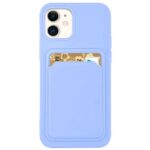 Hoesje geschikt voor Iphone 13 - Siliconen hoesje - Paars - Pasjeshouder