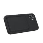 Hoesje geschikt voor iPhone 13 - Siliconen hoesje - Zwart - Pasjeshouder