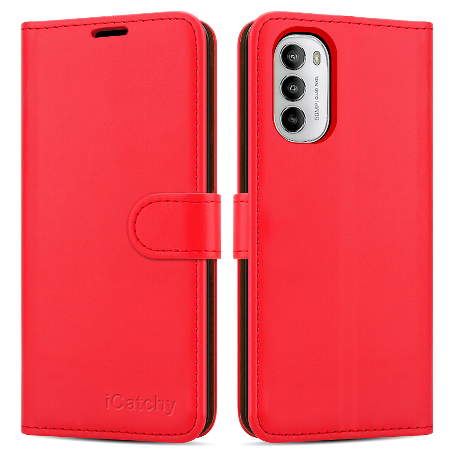 Hoesje geschikt voor Motorola Edge 30 - Boekhoesje - Rood - Portemonneehoesje