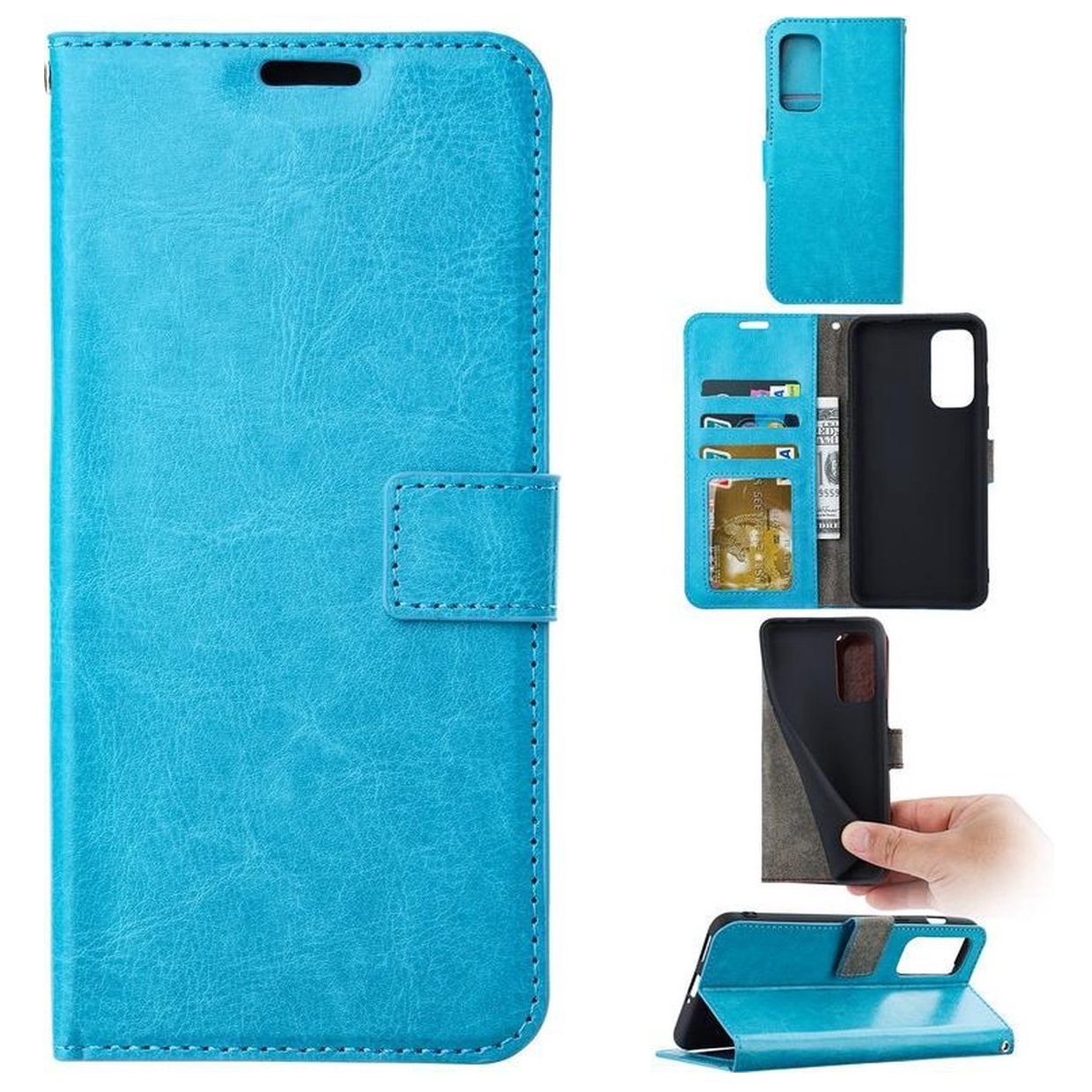 Hoesje geschikt voor Motorola Edge 30 - Boekhoesje - Turquoise - Portemonneehoesje