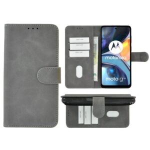 Hoesje geschikt voor Motorola Moto G22 - Boekhoesje - Grijs - Portemonneehoesje