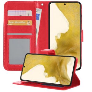 Hoesje geschikt voor Motorola Moto G22 - Boekhoesje - Rood - Portemonneehoesje