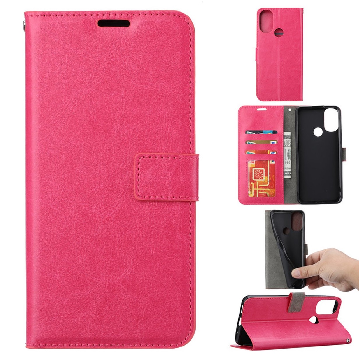 Hoesje geschikt voor Motorola Moto G22 - Boekhoesje - Roze - Portemonneehoesje
