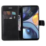 Hoesje geschikt voor Motorola Moto G22 - Boekhoesje - Zwart - Portemonneehoesje