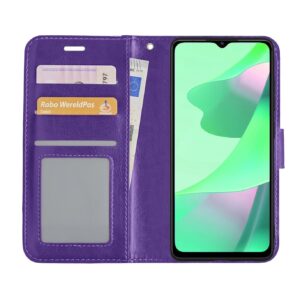 Hoesje geschikt voor Oppo A16 - Boekhoesje - Paars - Portemonneehoesje