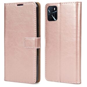 Hoesje geschikt voor Oppo A16 - Boekhoesje - RoseGoud - Portemonneehoesje