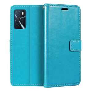 Hoesje geschikt voor Oppo A16 - Boekhoesje - Turquoise - Portemonneehoesje