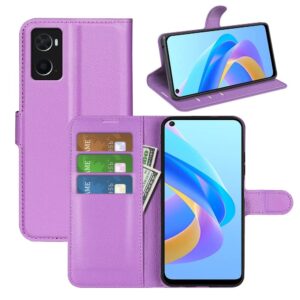 Hoesje geschikt voor Oppo A76 - Boekhoesje - Paars - Portemonneehoesje