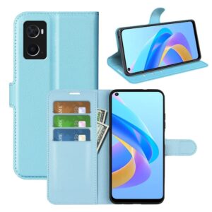 Hoesje geschikt voor Oppo A96 - Boekhoesje - Turquoise - Portemonneehoesje