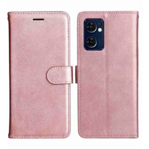 Hoesje geschikt voor Oppo Find X5 Lite - Boekhoesje - RoseGoud - Portemonneehoesje