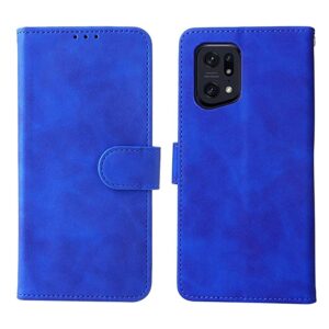 Hoesje geschikt voor Oppo Find X5 Pro - Boekhoesje - Blauw - Portemonneehoesje