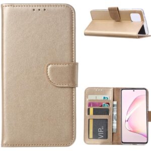 Hoesje geschikt voor Oppo Find X5 Pro - Boekhoesje - Goud - Portemonneehoesje