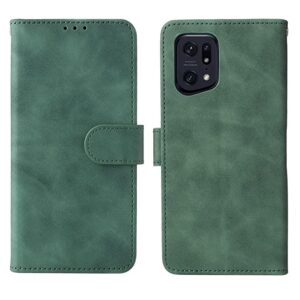 Hoesje geschikt voor Oppo Find X5 Pro - Boekhoesje - Groen - Portemonneehoesje