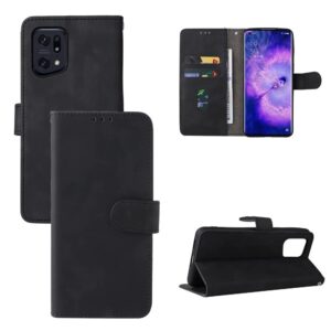 Hoesje geschikt voor Oppo Find X5 Pro - Boekhoesje - Zwart - Portemonneehoesje