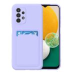 Hoesje geschikt voor Samsung A13 4G - Siliconen hoesje - Paars - Pasjeshouder