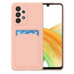 Hoesje geschikt voor Samsung A33 5G - Siliconen hoesje - Licht Roze - Pasjeshouder