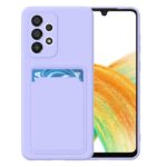 Hoesje geschikt voor Samsung A33 5G - Siliconen hoesje - Paars - Pasjeshouder