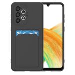 Hoesje geschikt voor Samsung A33 5G - Siliconen hoesje - Zwart - Pasjeshouder