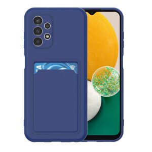 Hoesje geschikt voor Samsung A73 5G - Siliconen hoesje - Blauw - Pasjeshouder