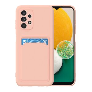 Hoesje geschikt voor Samsung A73 5G - Siliconen hoesje - Licht Roze - Pasjeshouder