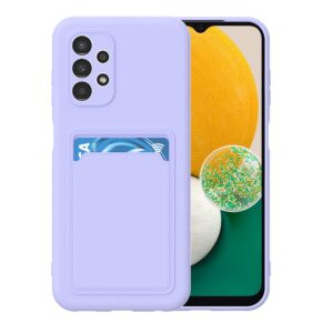 Hoesje geschikt voor Samsung A73 5G - Siliconen hoesje - Paars - Pasjeshouder