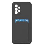 Hoesje geschikt voor Samsung A73 5G - Siliconen hoesje - Zwart - Pasjeshouder