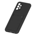 Hoesje geschikt voor Samsung A73 5G - Siliconen hoesje - Zwart - Pasjeshouder