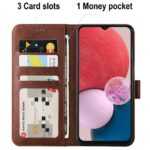 Hoesje geschikt voor Samsung Galaxy A13 4G - Boekhoesje - Bruin  - Portemonneehoesje