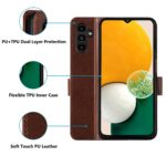 Hoesje geschikt voor Samsung Galaxy A13 5G - Boekhoesje - Bruin  - Portemonneehoesje