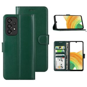 Hoesje geschikt voor Samsung Galaxy A33 5G - Boekhoesje - Groen - Portemonneehoesje