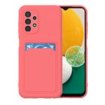 Hoesje geschikt voor Samsung Galaxy A33 5G - Siliconen hoesje - Donker Roze - Pasjeshouder